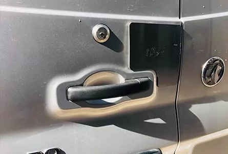 slam locks fitted on a van